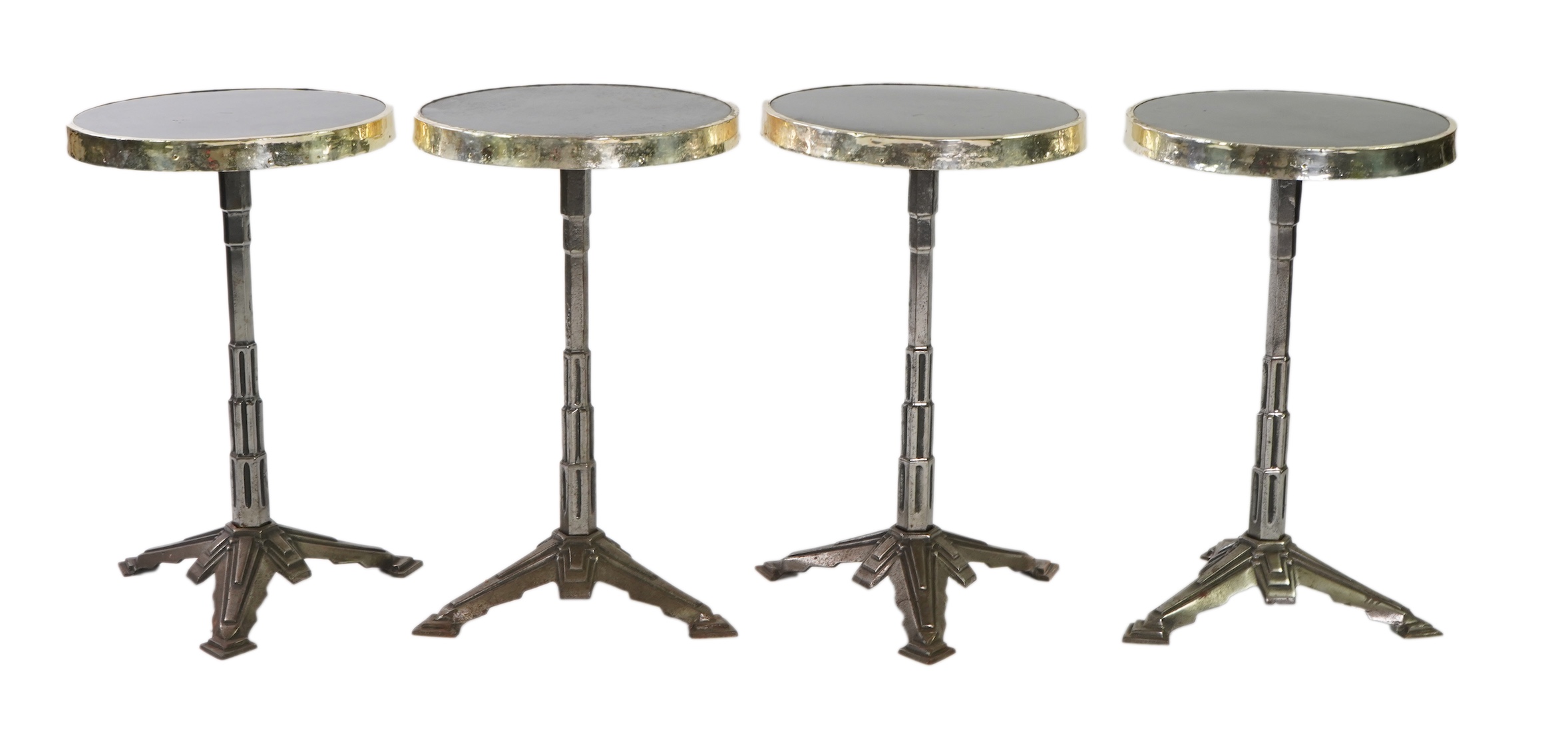 A set of four Art Deco 'Skyscraper' designed occasional or bistro tables